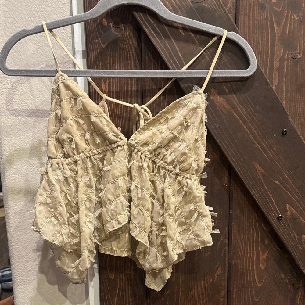 Chic Beige Textured Camisole Top